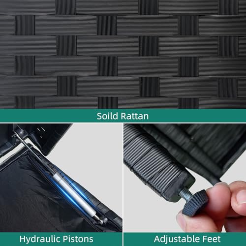 230 Gal Black All-Weather Wicker Outdoor Storage Box M647