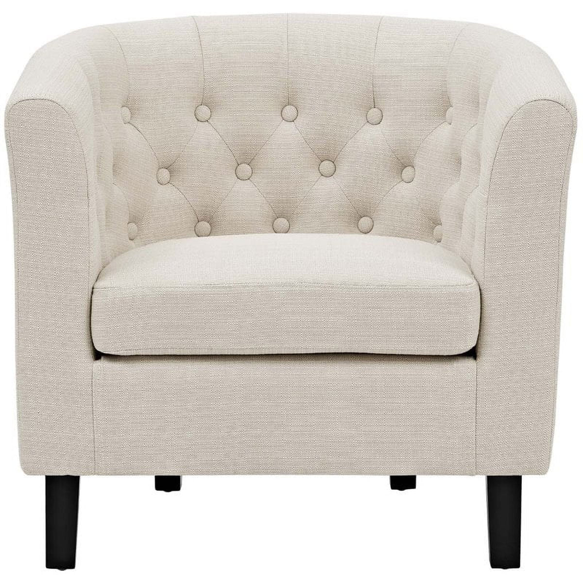 Beige 2 Piece Tufted Polyester Fabric Arm Chair Set Z12273