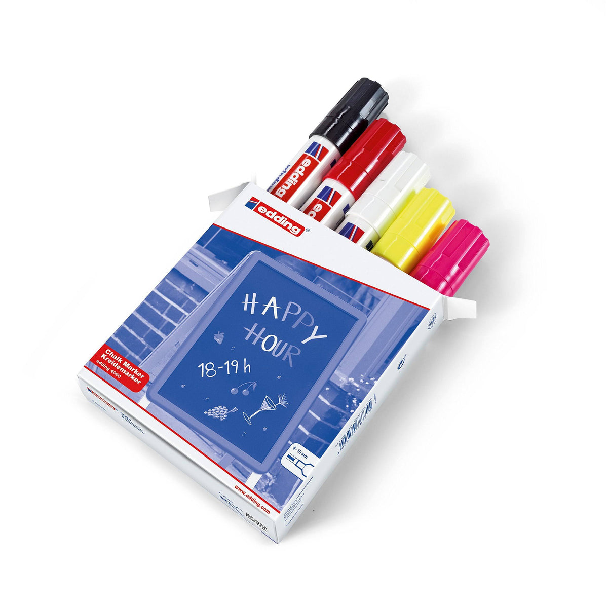 Chalk Marker Black, Green, Pink, Red, White 5 pc(s) Q447