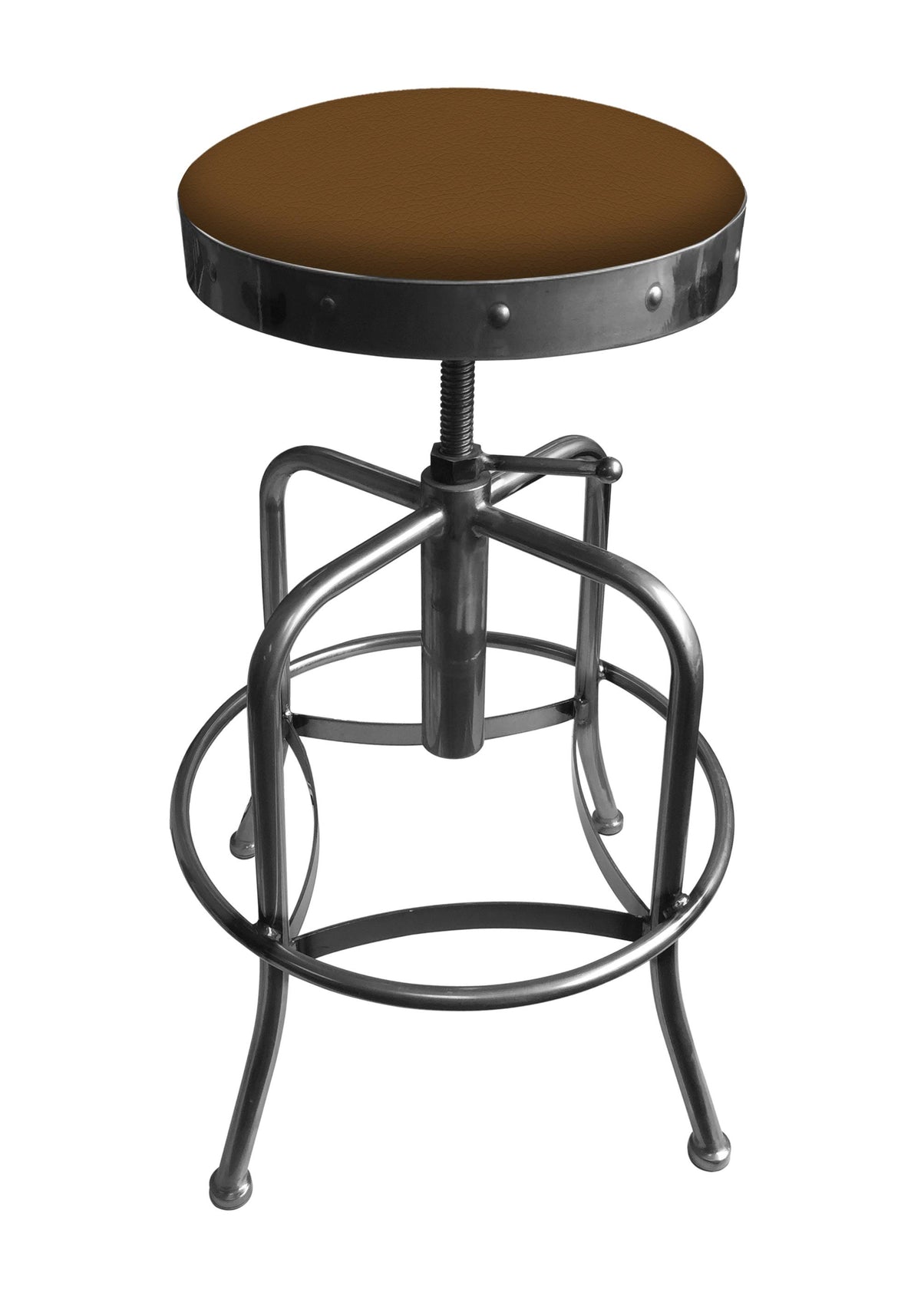 Adjustable Stool with Clear Coat Finish and Seat R3774
