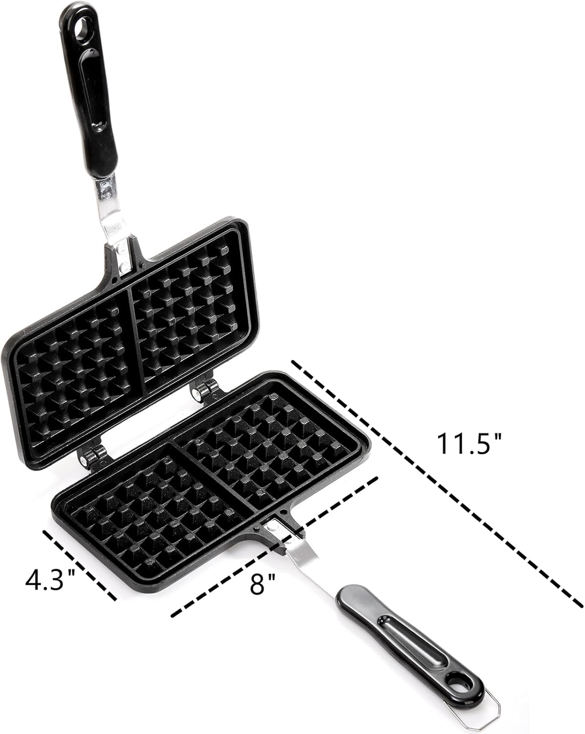 Non-stick Aluminum Waffle Maker with Long Handle K187