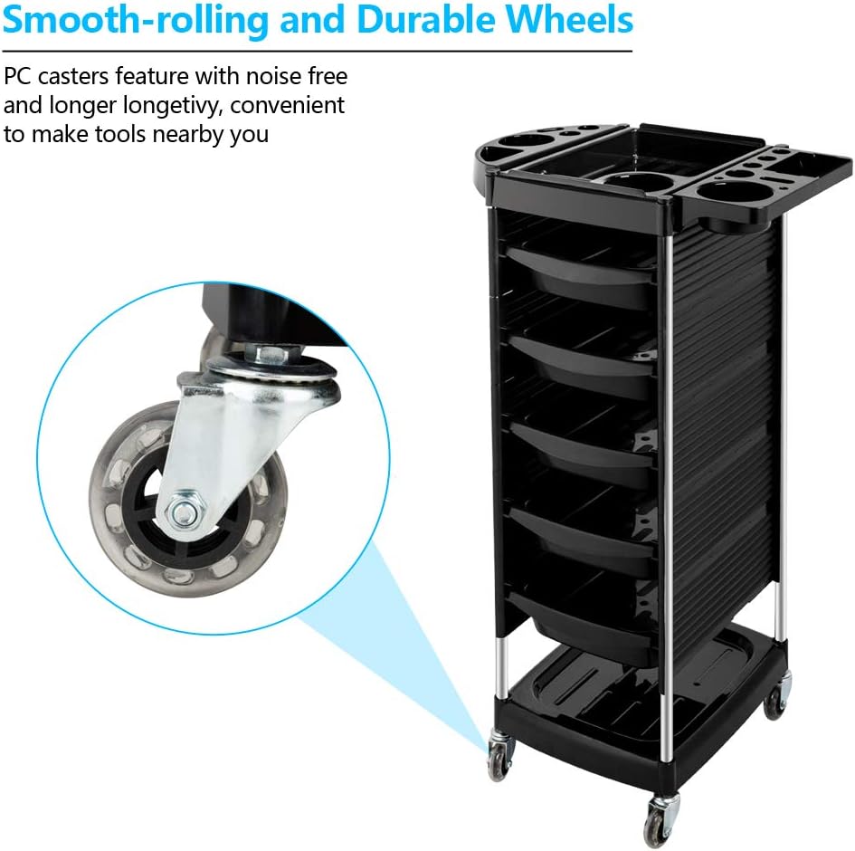 Salon Trolley Cart with 5 Drawers & Rolling Wheels L823
