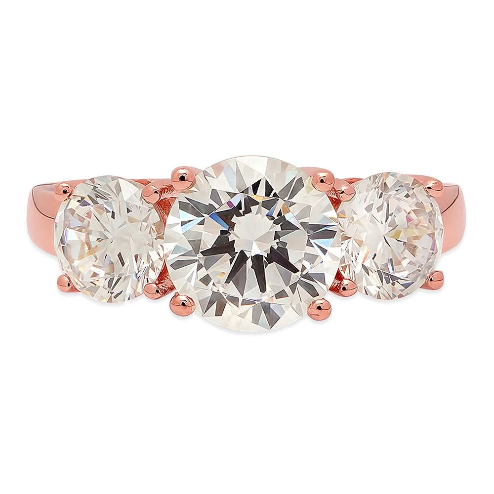 18K Rose Gold Three-Stone Diamond Engagement Ring C38231
