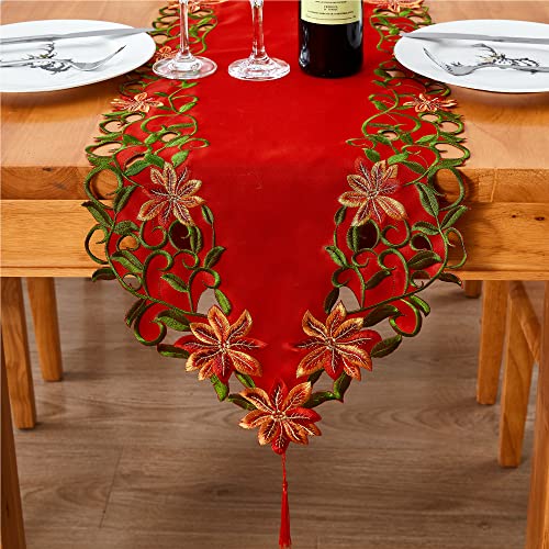 Embroidered Christmas Table Runner 15x69 Inch U45333