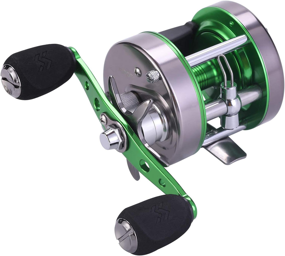Round Baitcasting Reel Inshore Saltwater Fishing Conventional Reel Reinforced Metal Body Pack of 2 B1455