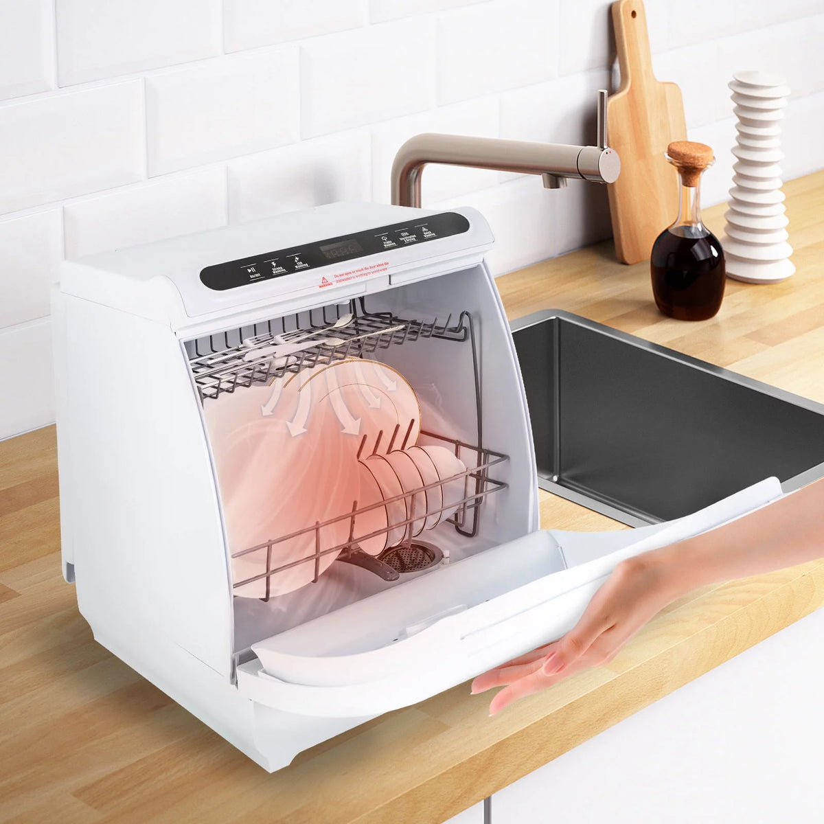 Portable Countertop Dishwasher with 7L Built-in Water Tank and 5 Programs K522795