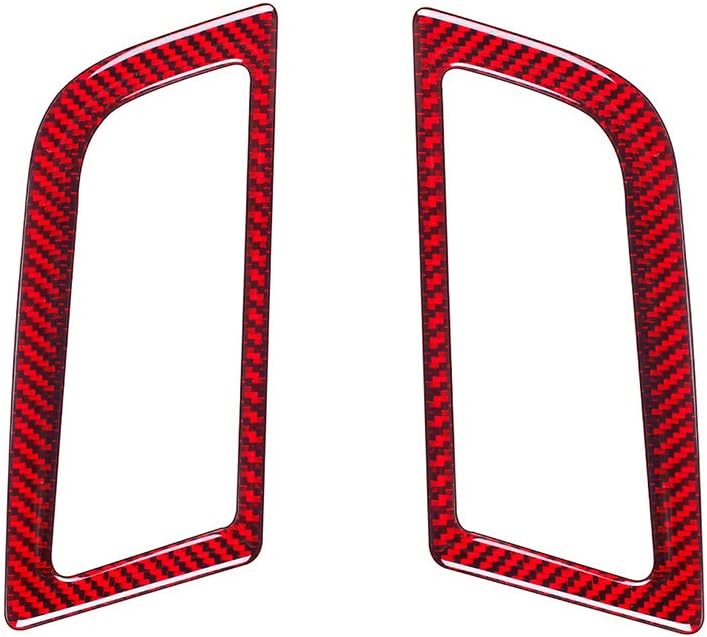 Carbon Fiber Side Air Conditioner Outlet Trim Cover for Ford Mustang 2015-2021 (2PCS Red) T7517