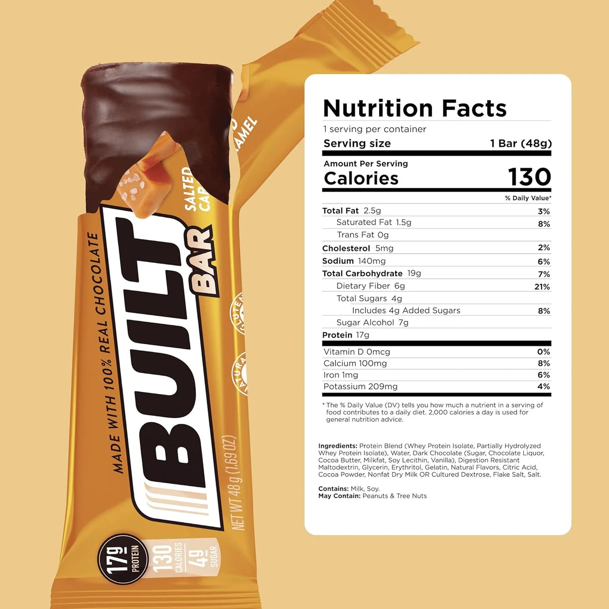 Salted Caramel Protein Bar, Gluten Free, 12 Count E2551