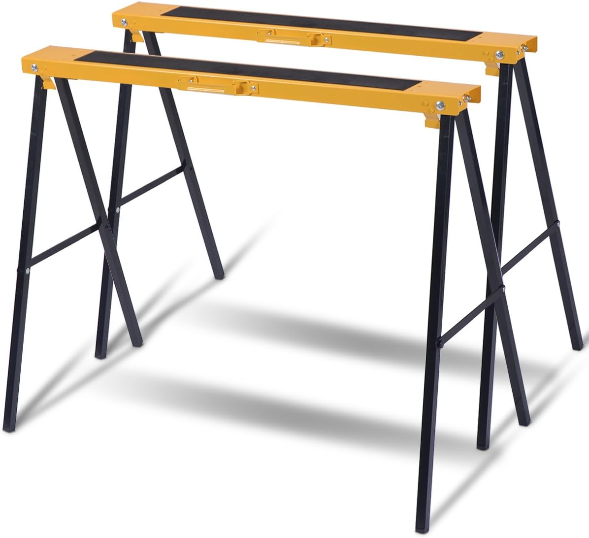 Heavy Duty Folding Sawhorse Pair, 275 lb Weight Capacity Each O7432