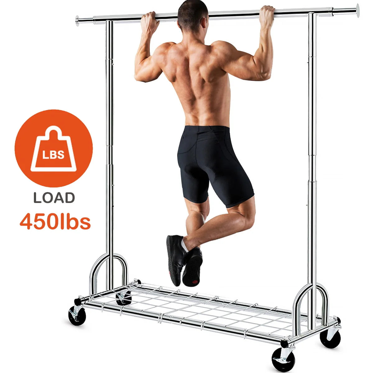 450 lbs Clothing Rack with Shelves B876307