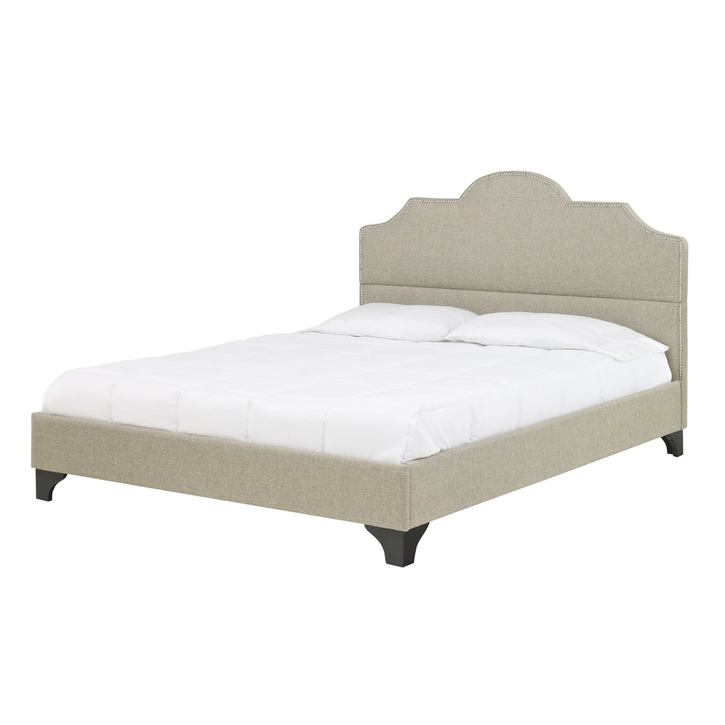 Upholstered Platform Bed with Nailhead Trim Z69842