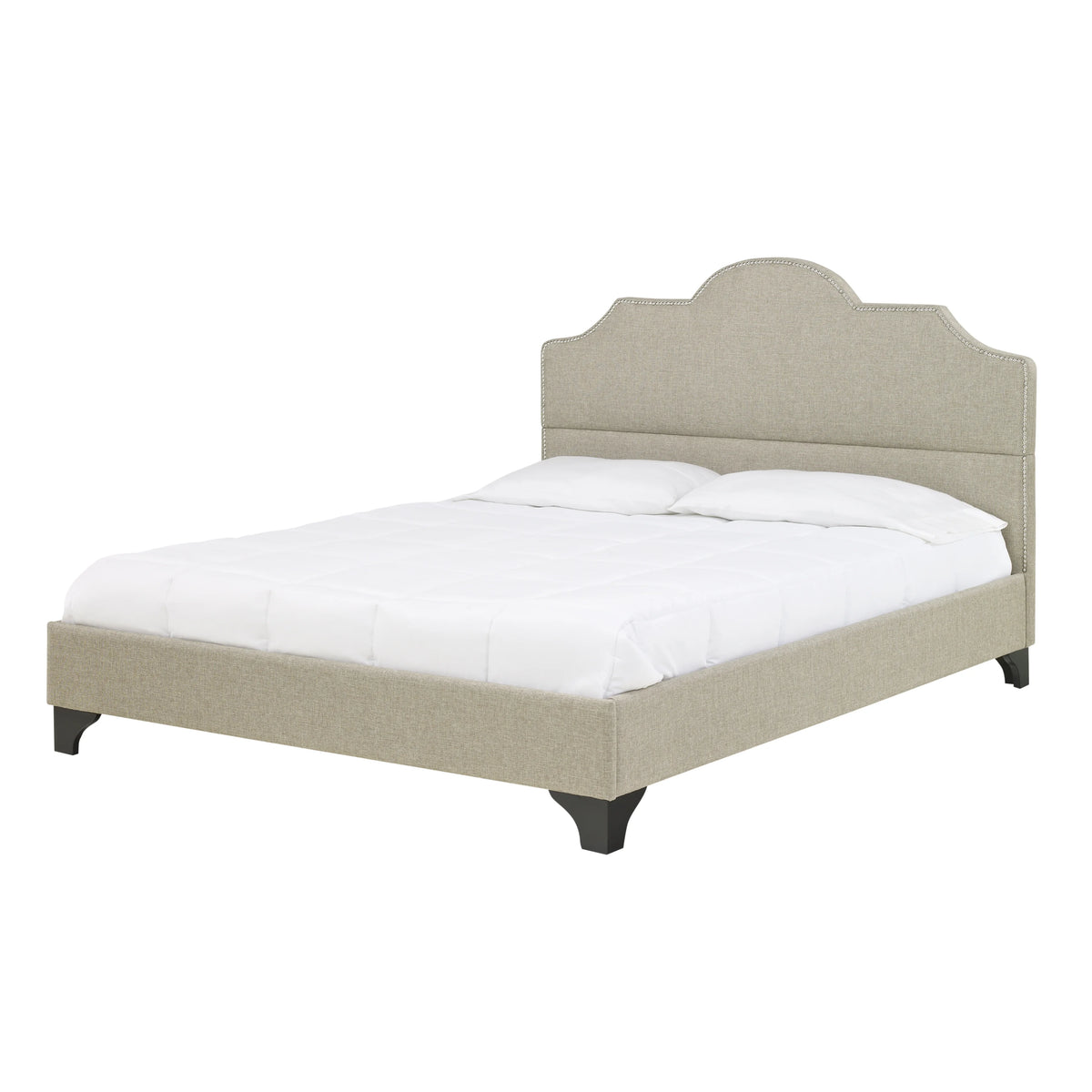 Upholstered Platform Bed with Nailhead Trim Z69842