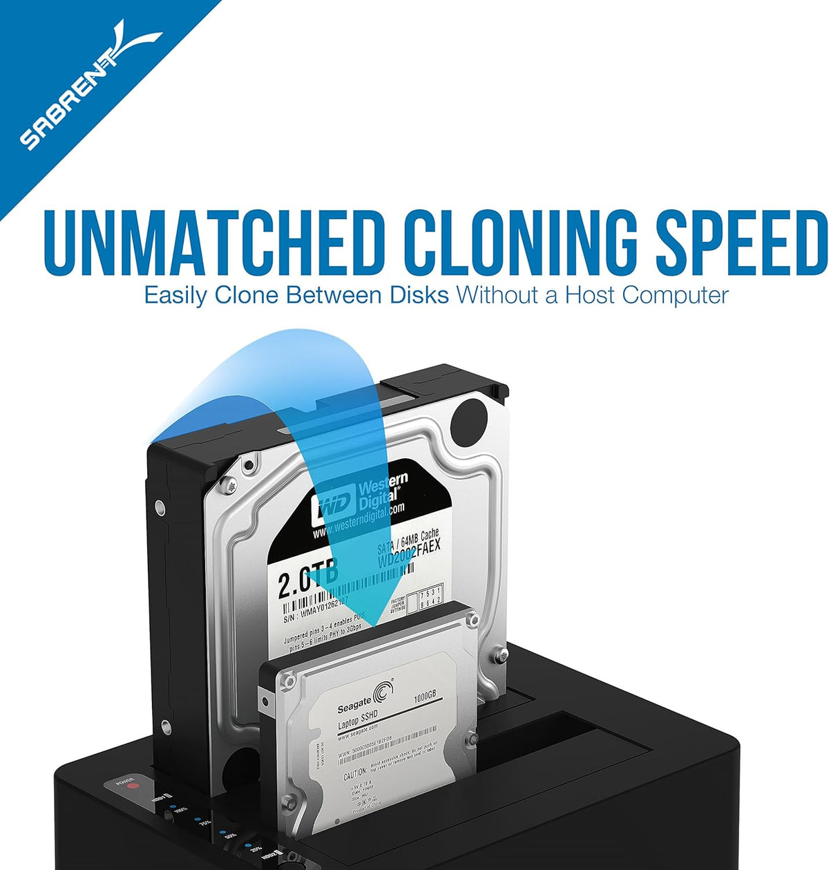 USB 3.0 to SATA Dual Bay External Hard Drive Docking Station for 2.5 or 3.5in HDD SSD with Hard Drive Duplicator Cloner Function 10TB Support Pack of 2 P1127