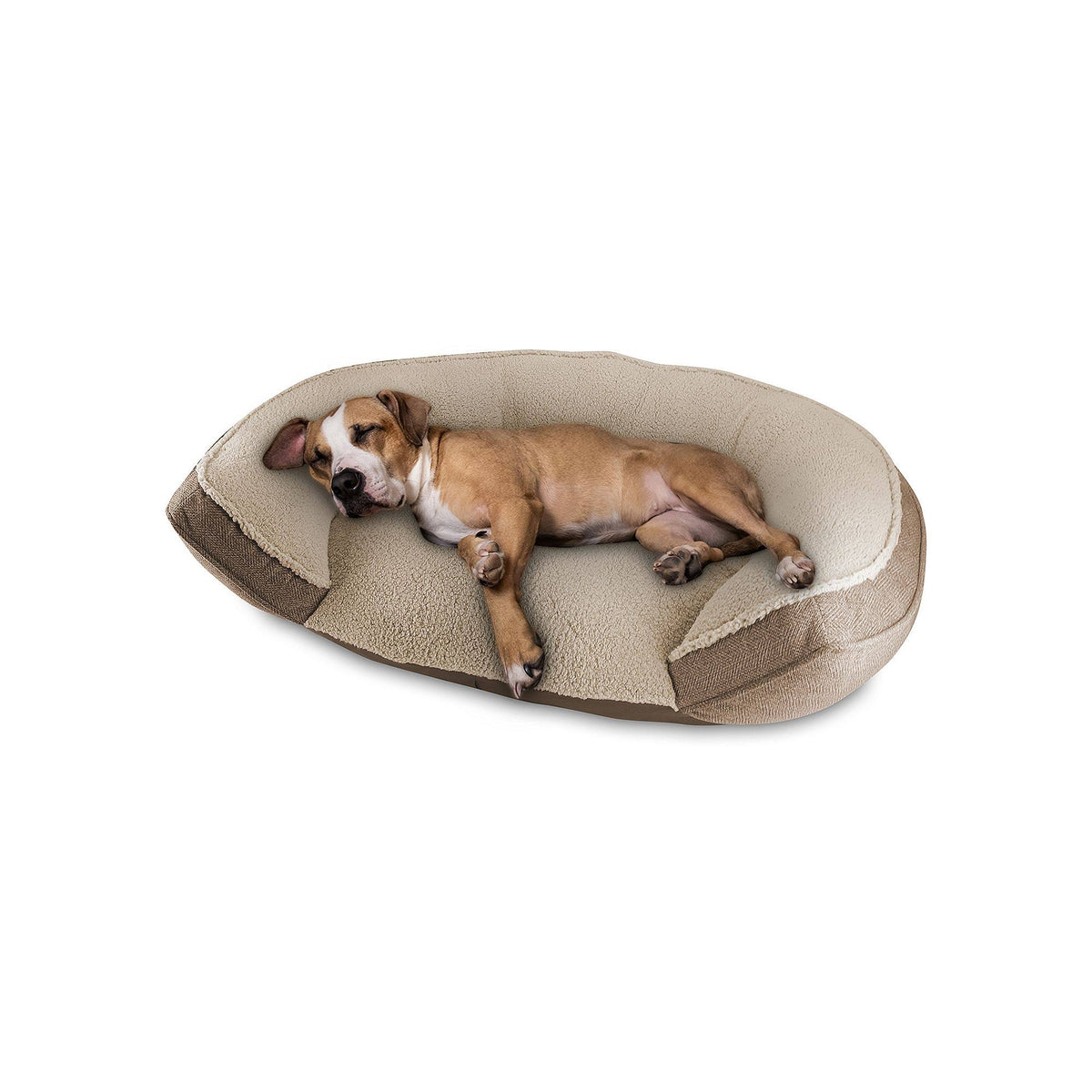 Brown Oval Pet Dog Bed W580943