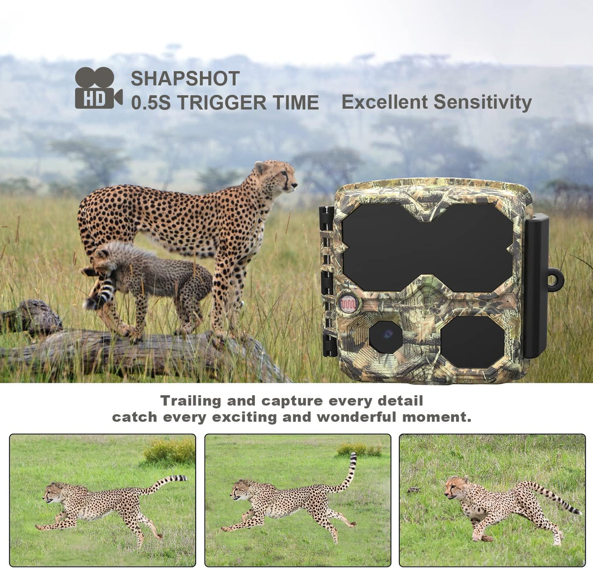 Pack of 2 Mini 12MP 1080P Waterproof Game Camera with Night Vision Motion Activated Video Cam O90519