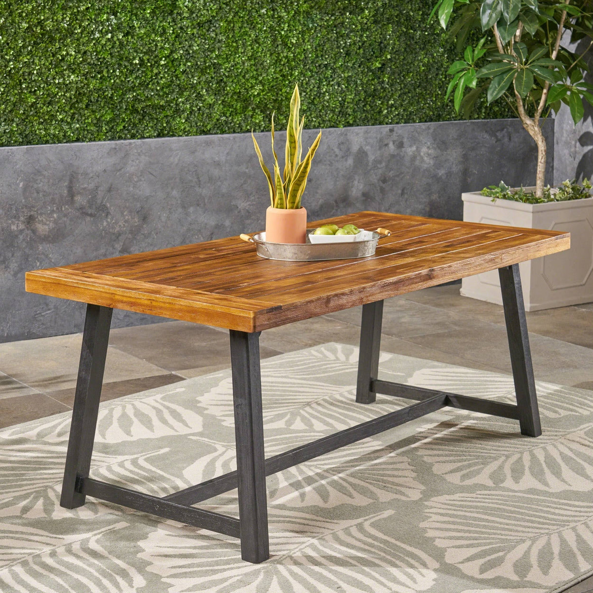 Teak Acacia Wood Dining Table Y37946