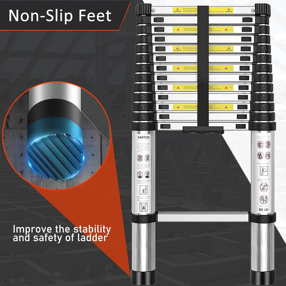 8.5FT Aluminum Telescoping Ladder H466