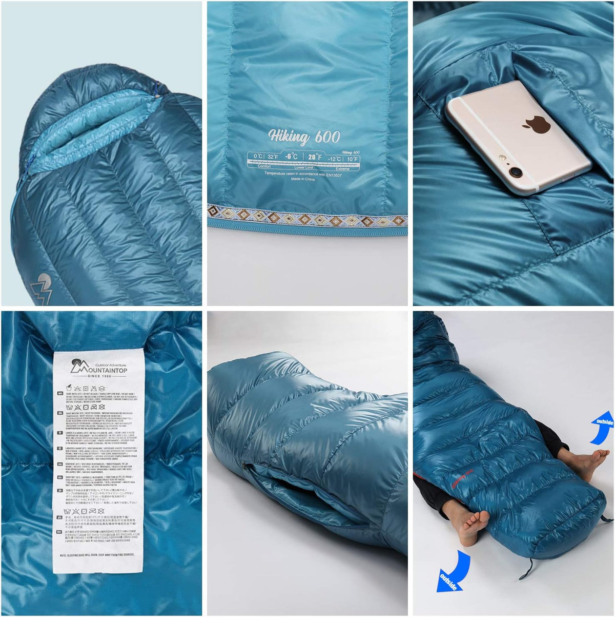 650 Fill Power Duck Down Mummy Sleeping Bag C4863