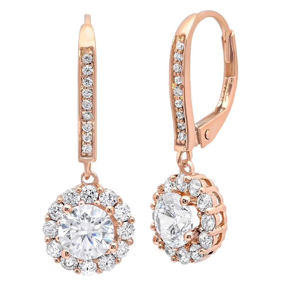 18K Rose Gold Diamond Earrings U888636