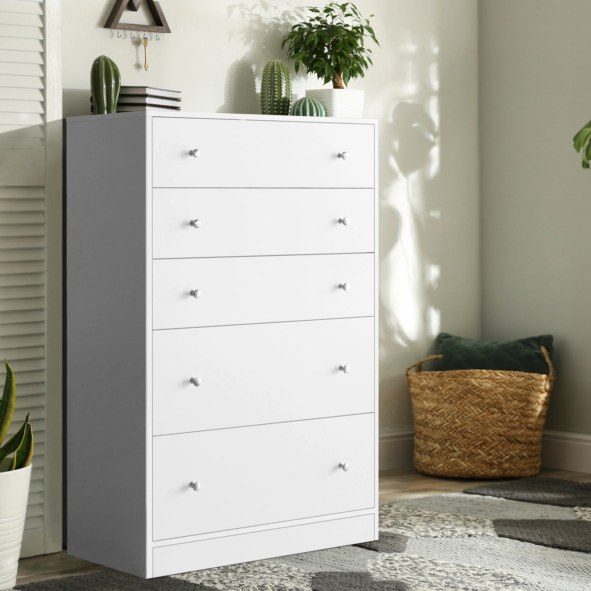 White 5 Drawer Dresser G816105