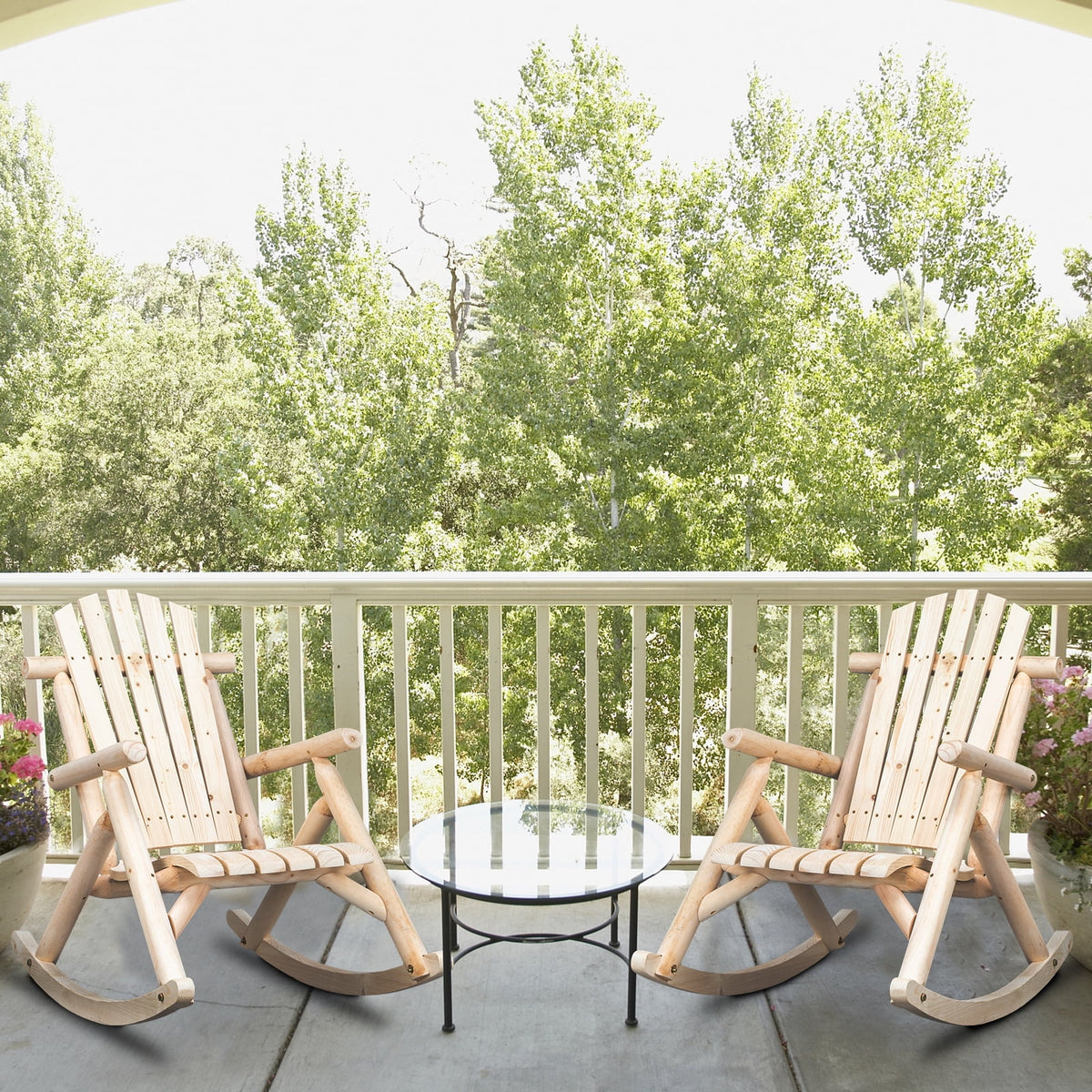 Fir Wood Rocking Chair K3708