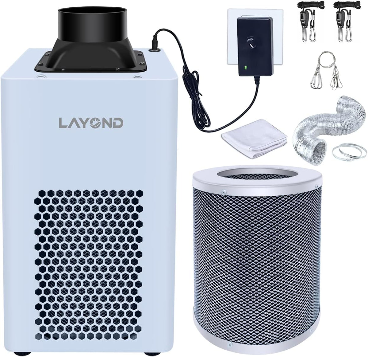 Carbon Filter Grow Tent Ventilation Kit with Inline Fan and Charcoal Filter H842455