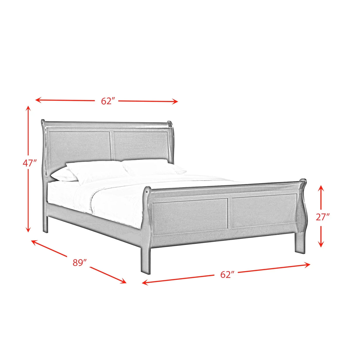 Queen Panel 3PC Bedroom Set in Black Y771