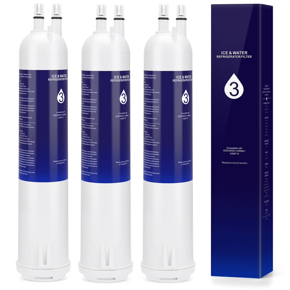 3-Pack Water Filter 3 for Whirlpool Refrigerator X119017