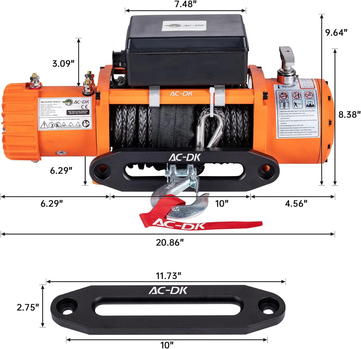 13000 lb 12V Electric Winch Kit with 85ft Synthetic Rope A21269