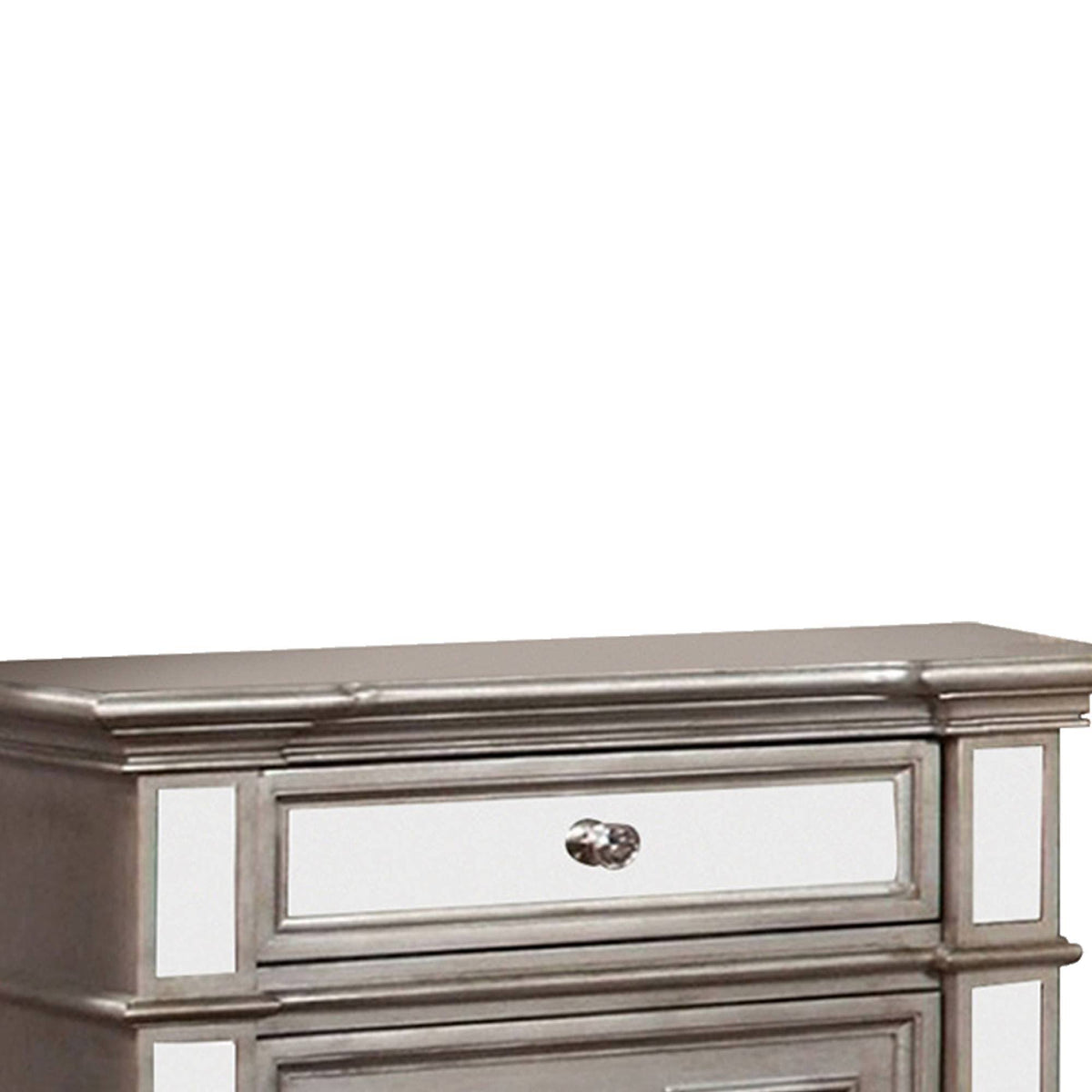 Silver Contemporary Night Stand L70042