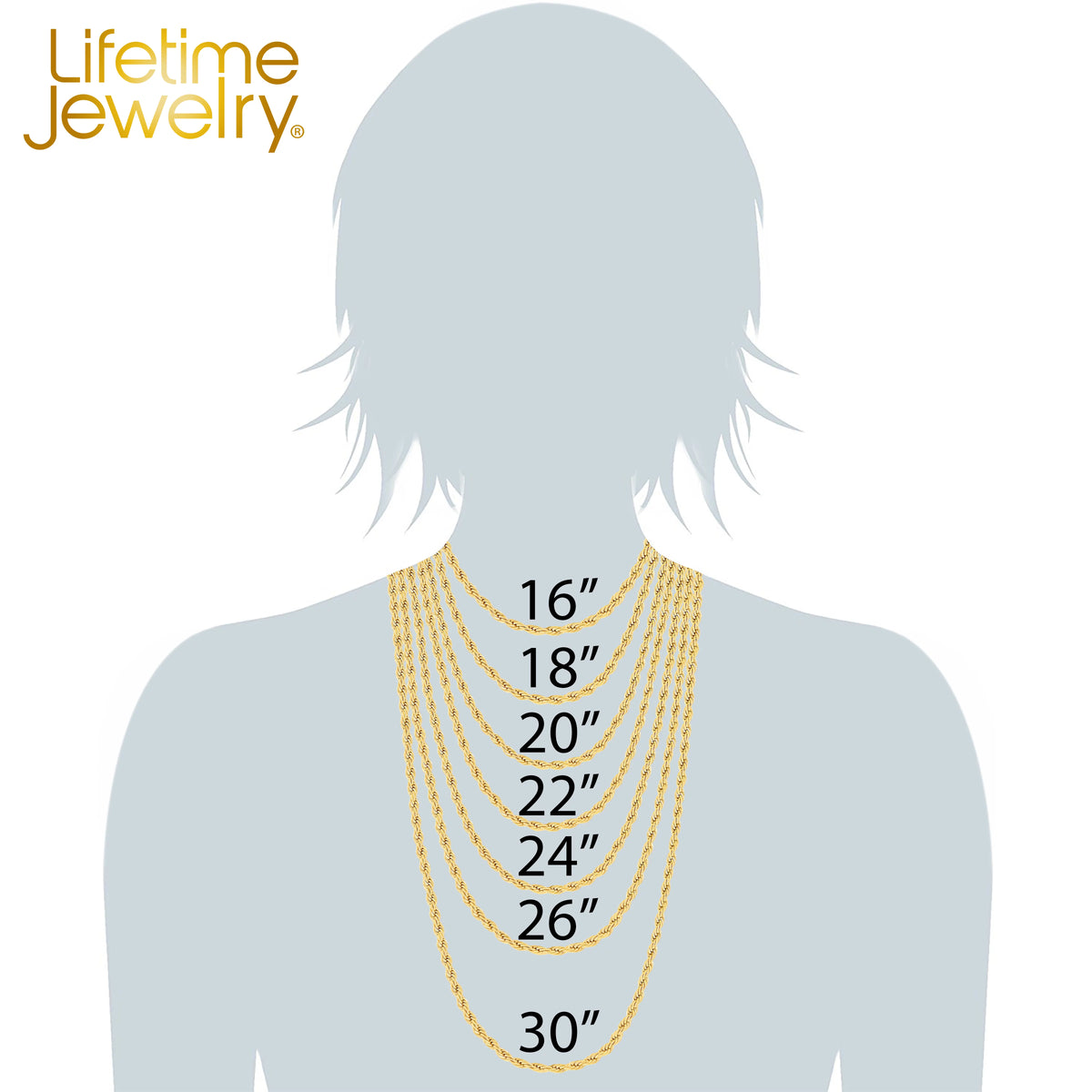 3mm Rope Chain Necklace 24k Real Gold Plated E459