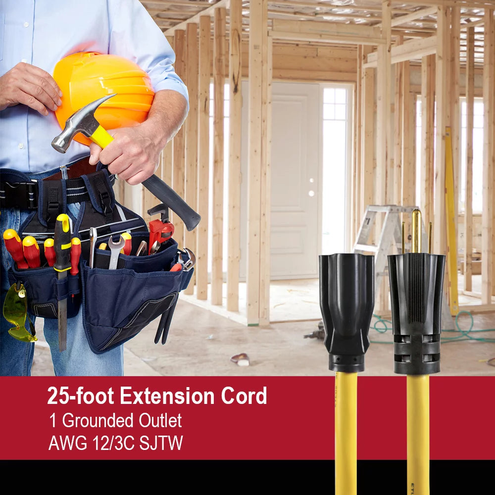 25FT 12/3 Extension Cord Yellow N299