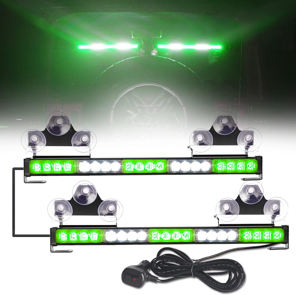 2 in 1 Emergency Flashing LED Traffic Advisor Strobe Light Bar Amber/White R73443