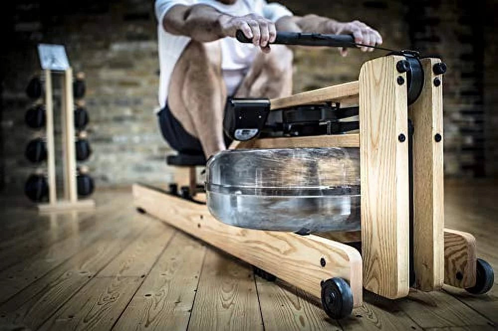 Natural Ash Wood Rowing Machine with S4 Monitor P812430