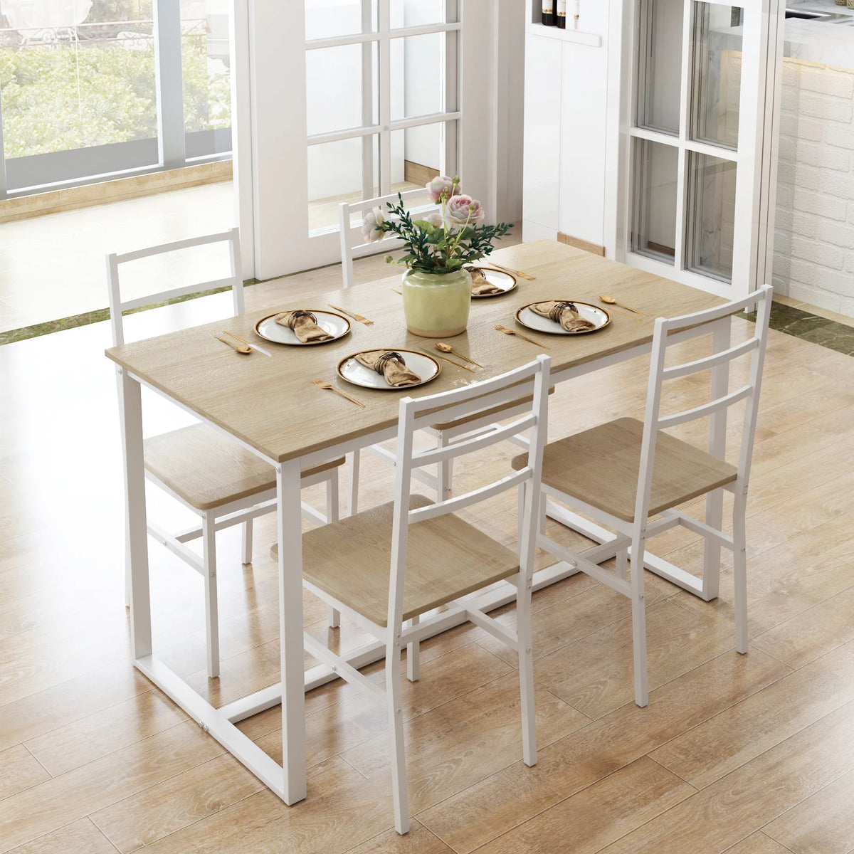 5 Piece Wooden Dining Table Set with 4 Chairs X895