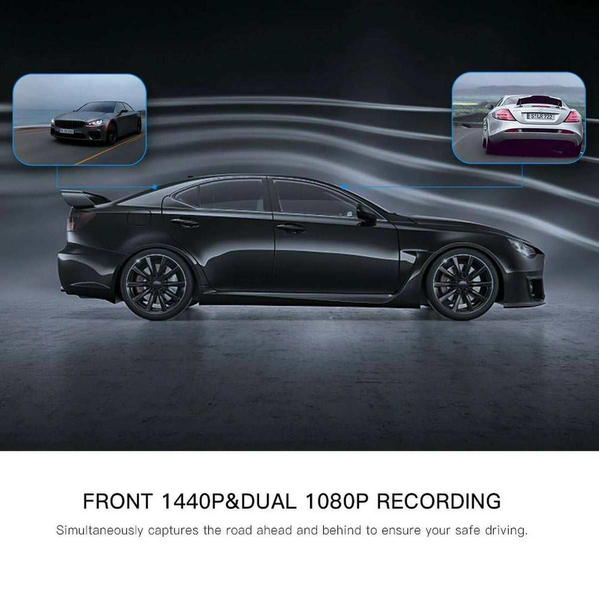 1440p 1080p Dual Dash Cam FHD Front and Rear Camera D2276