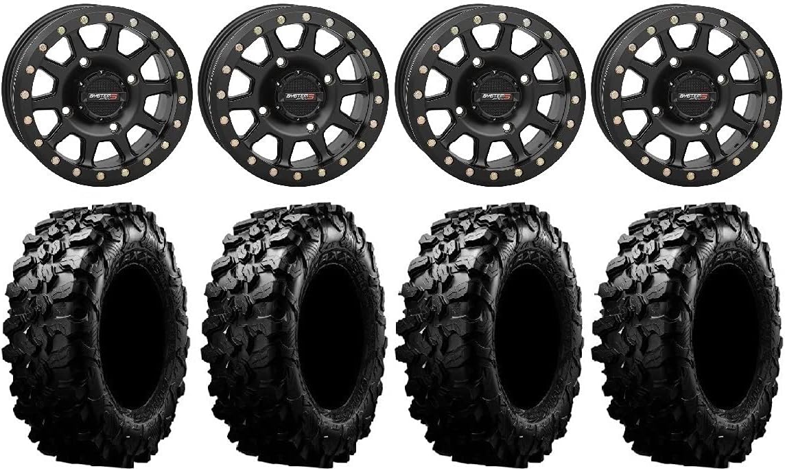 9 Items: Black 15 Wheels 31 Tires with Lug Kit D12386