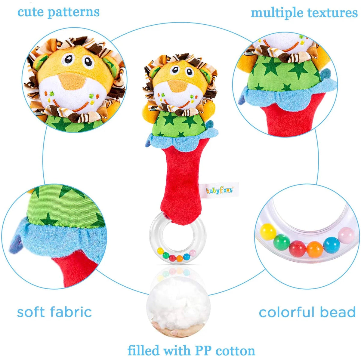 6 Pcs Baby Soft Rattle and Socks Toys Set S910035