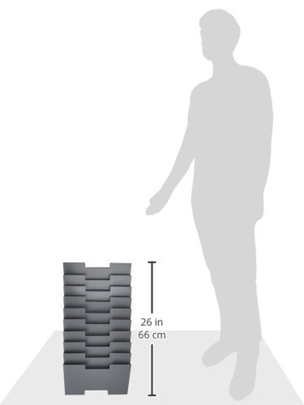 Gray Wall Mount Steel Vertical File Organizer 10 Sectional Modular T755344