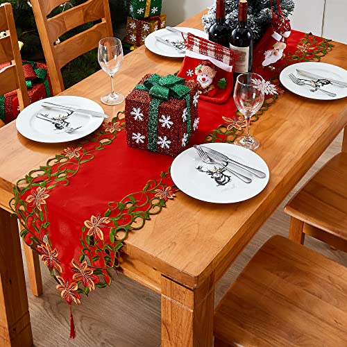 Embroidered Christmas Table Runner 15x69 Inch U45333