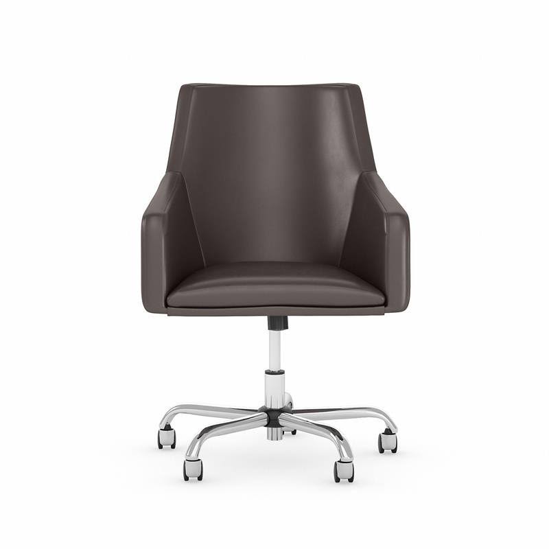 Brown Leather Box Chair D826