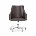 Brown Leather Box Chair D826