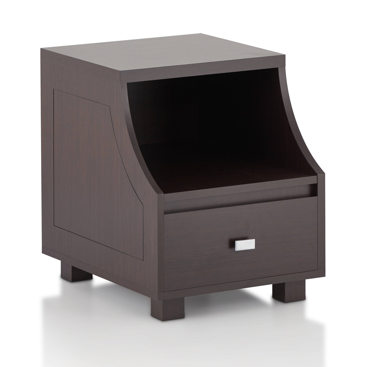 Modern Walnut 1-Drawer Storage End Table R5705