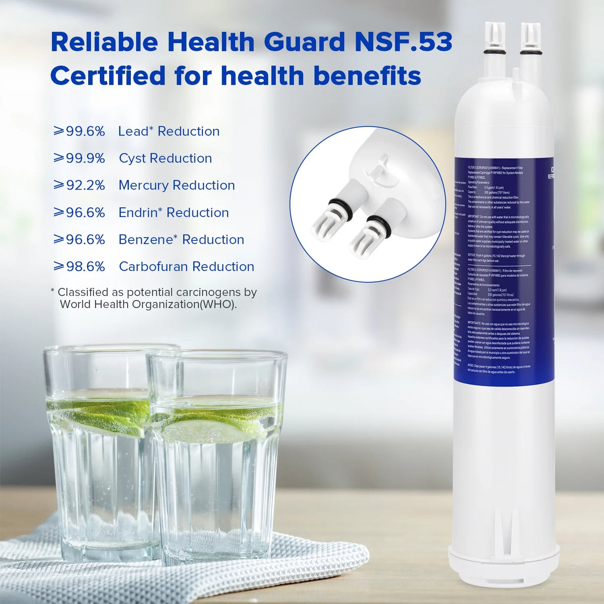 3-Pack Water Filter 3 for Whirlpool Refrigerator X119017