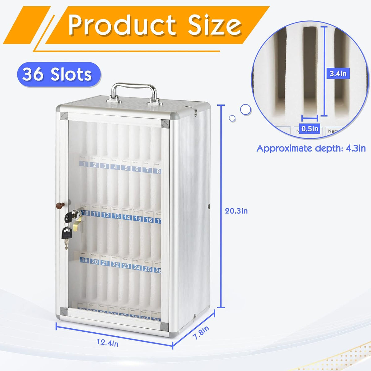 36 Slots Aluminum Alloy Pocket Chart Storage Cabinet E620944