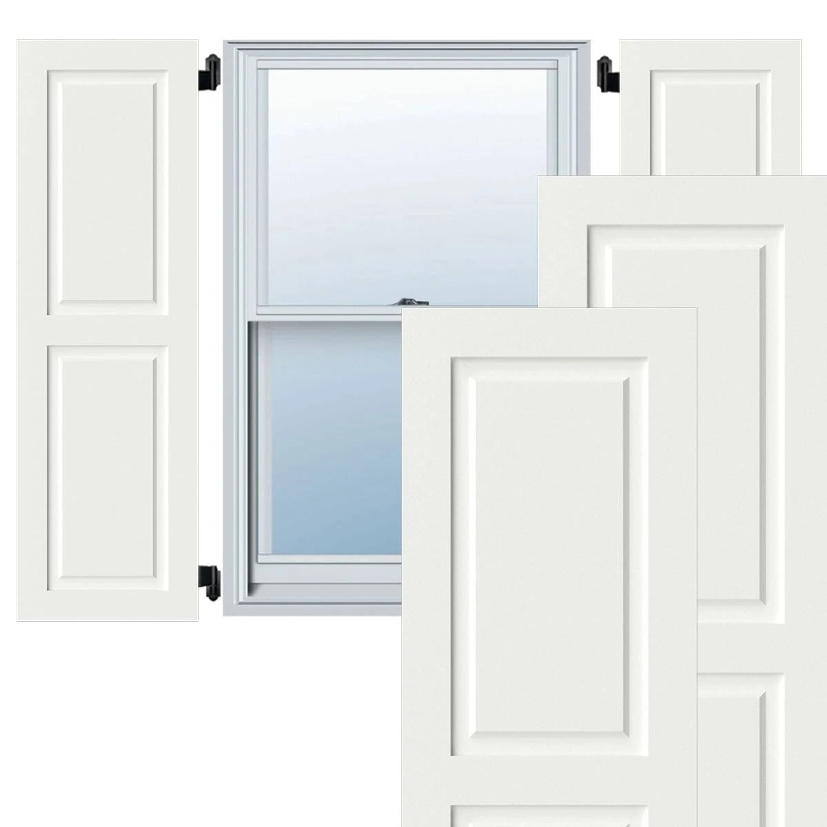 18x22W x 79x22H Exterior Composite Raised Panel Shutters (Per Pair), Unfinished D749162