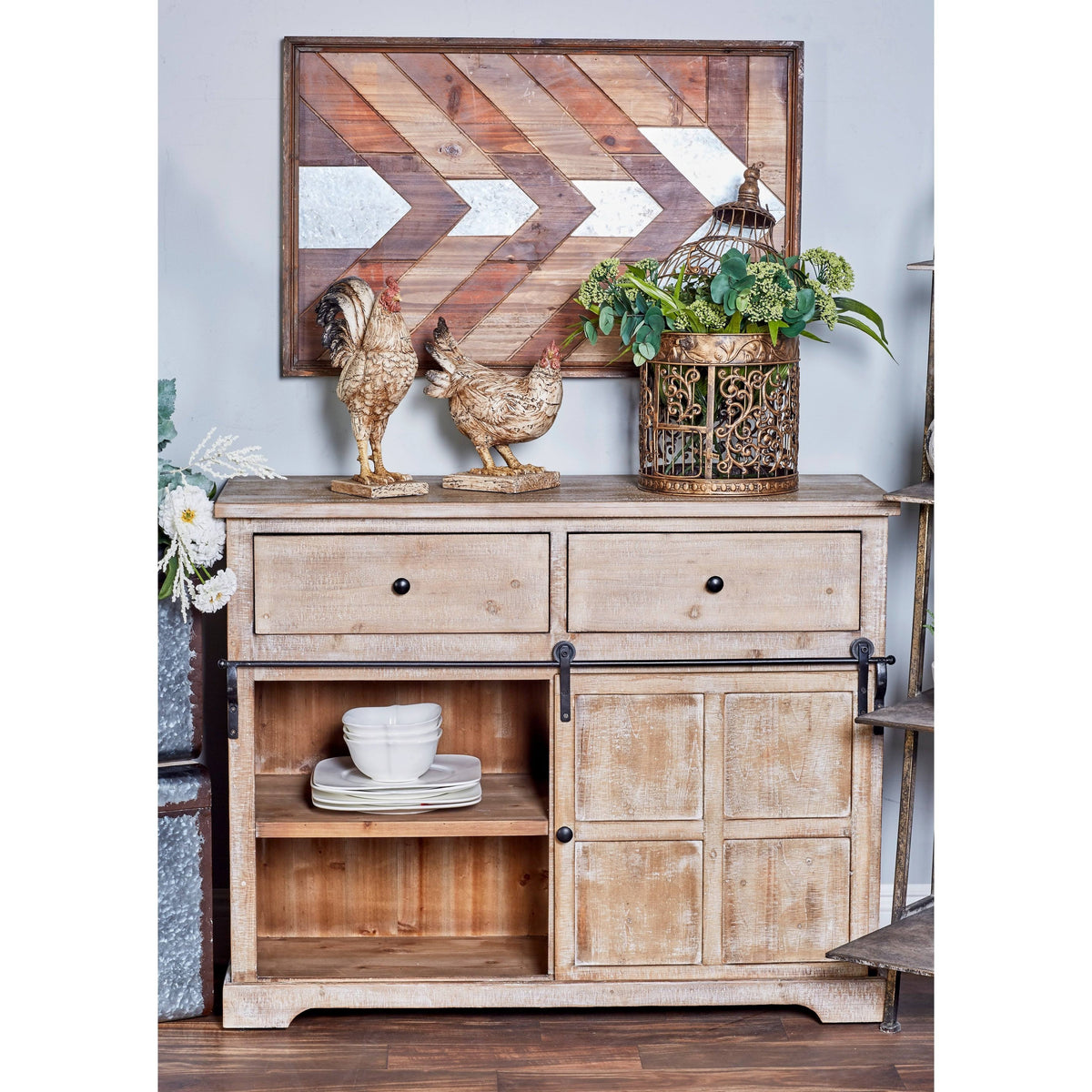 Brown Wood Farmhouse Cabinet G2511