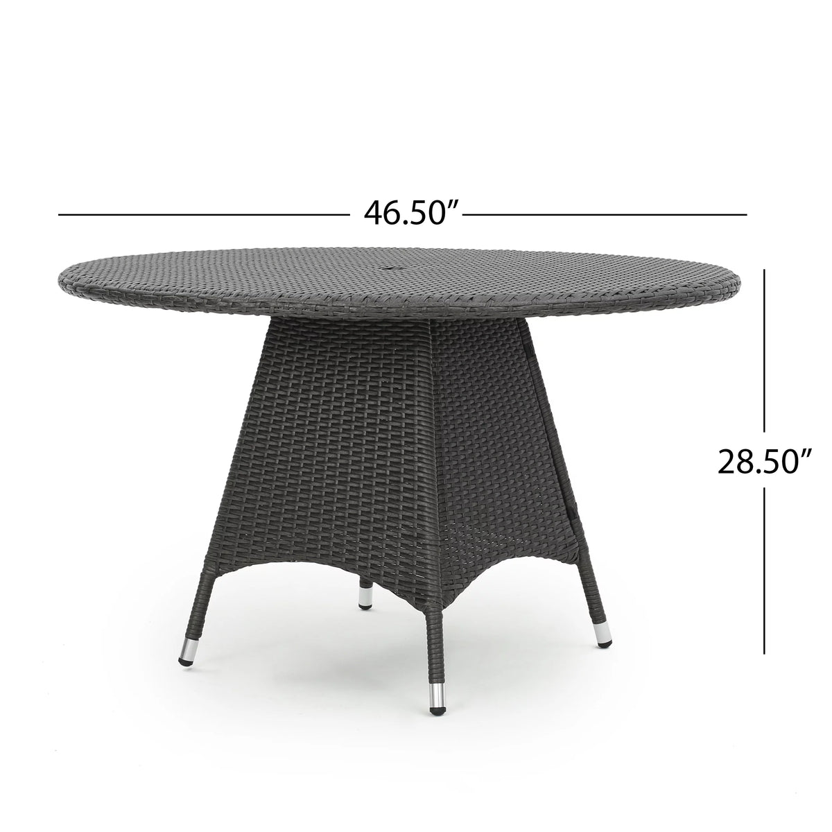 Grey Wicker Round Dining Table W8538