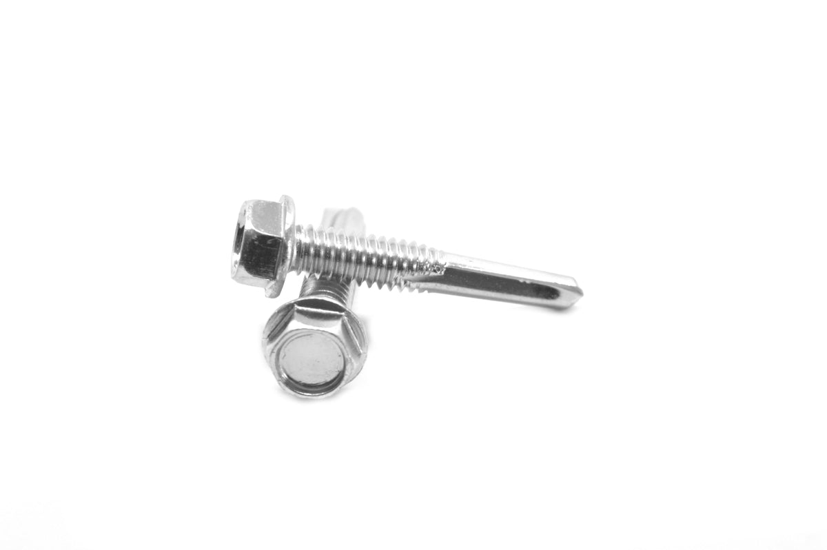 1/4-14 x 3 1/2 Self Drilling Screw Hex Washer Head Low Carbon Steel Zinc Plated I5171