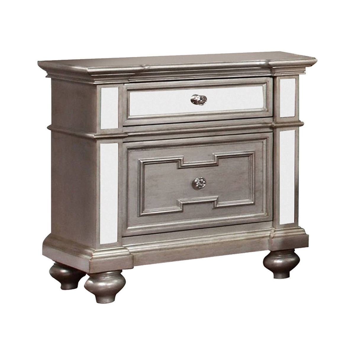 Silver Contemporary Night Stand L70042